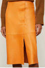 Saia De Couro Midi Classica Fenda Laranja Animale 2.png